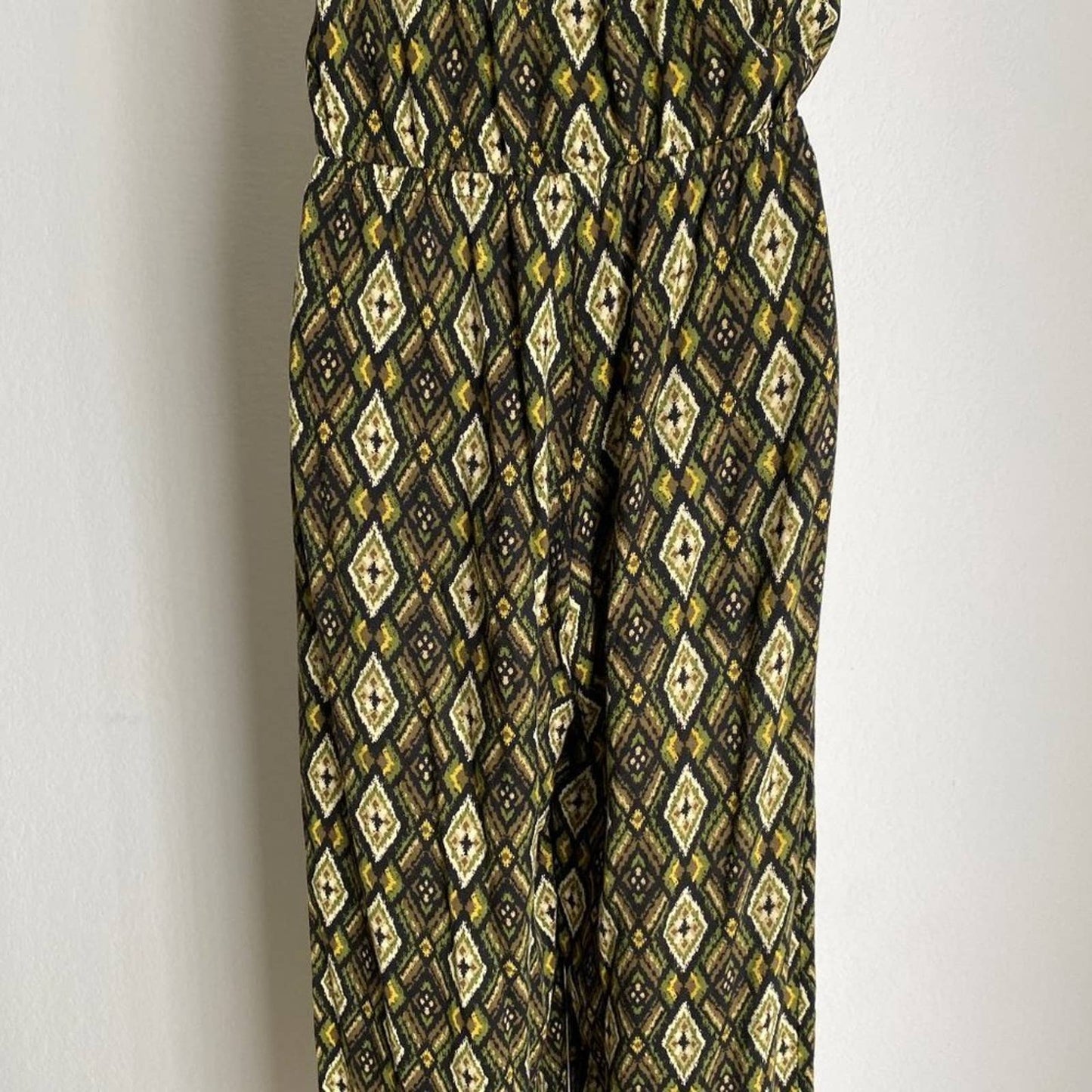 Forever 21 sz S Y2K strapless tube top geo print boho casual summer jumpsuit