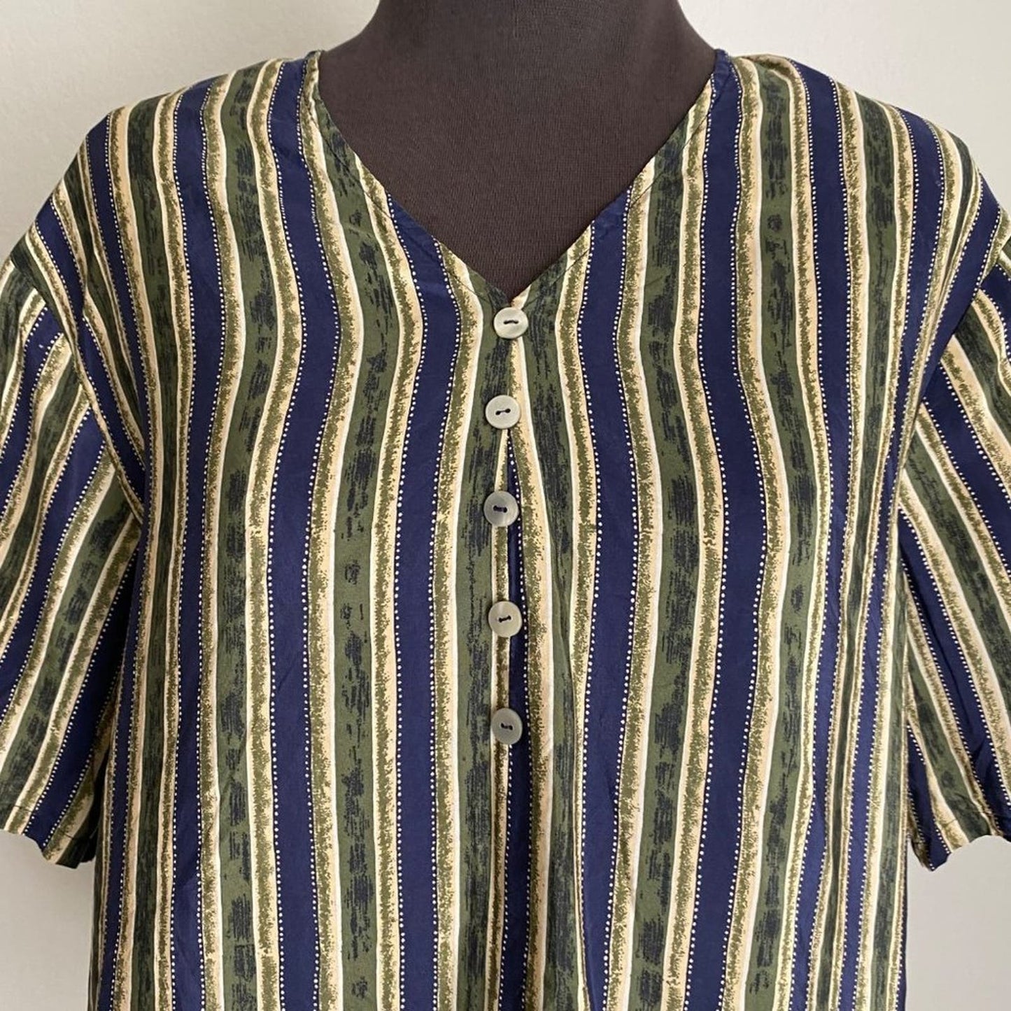Melrose Studio sz M striped boho shirt blouse