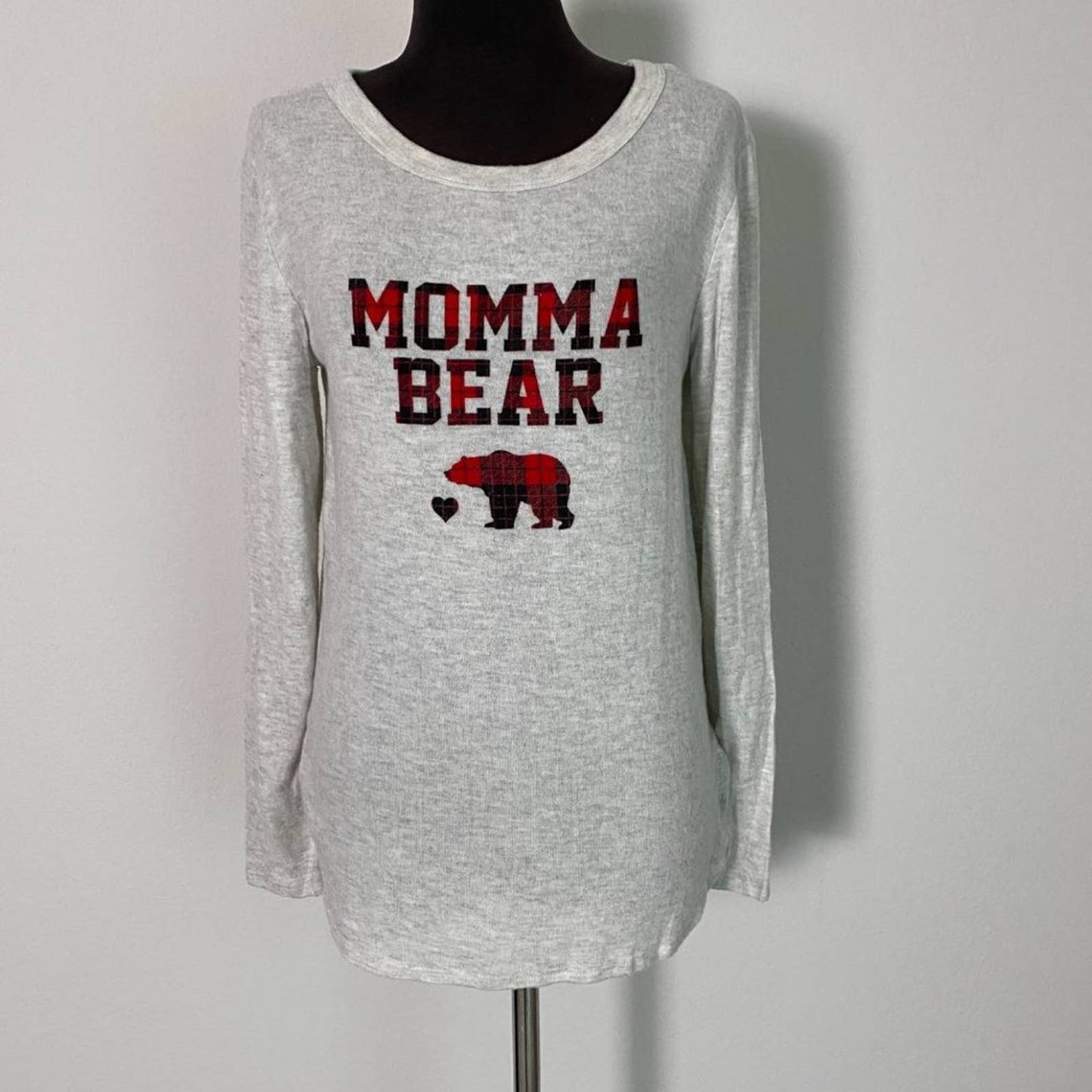 Alya Francesca's sz S long sleeve scoop neck MOMMA BEAR T-shirt NWT