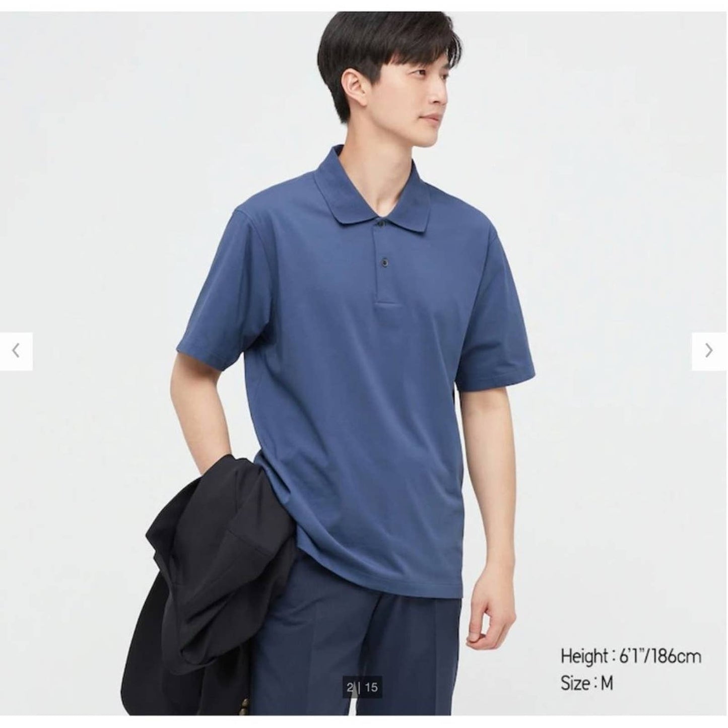 Uniqlo sz M AIRism short sleeve blue Polo Shirt NWT