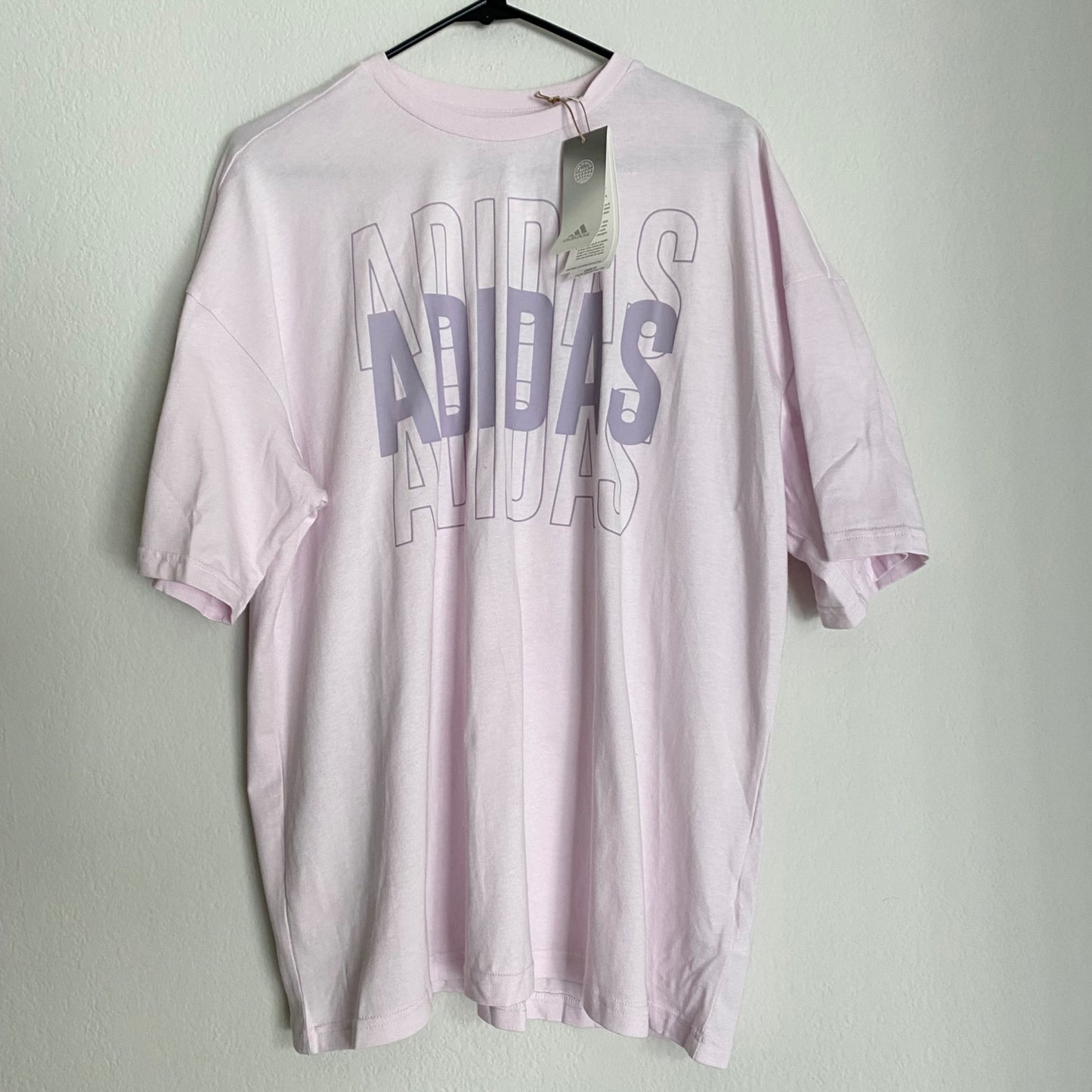 Adidas sz L 100% Cotton Women multi sport almost pink T shirt NWT