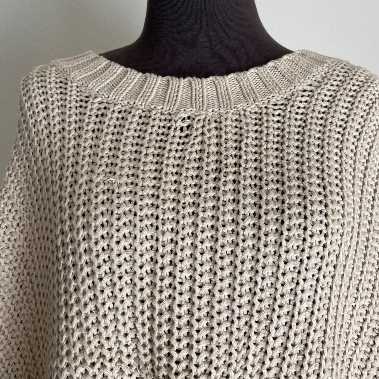 LA Made sz XS crew neck cable knit cape style sweater NWT
