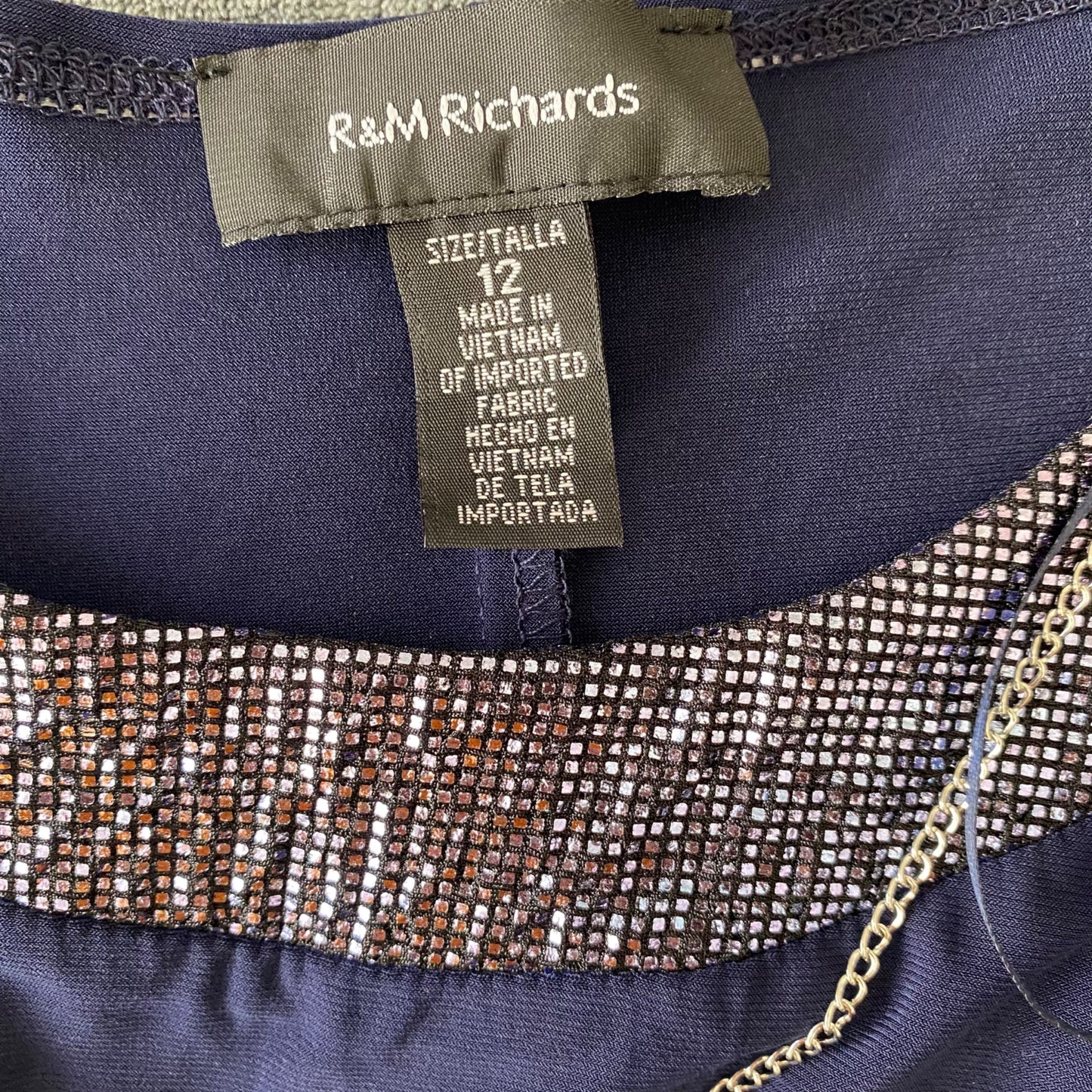 R&M Richards sz Various Richards Metallic Jacket Dress with Removable Necklace