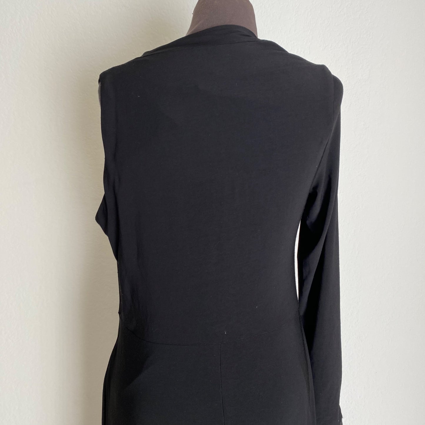Betsy & Adam sz 14 one sleeve asymmetrical neck line maxi flare dress gown NWT