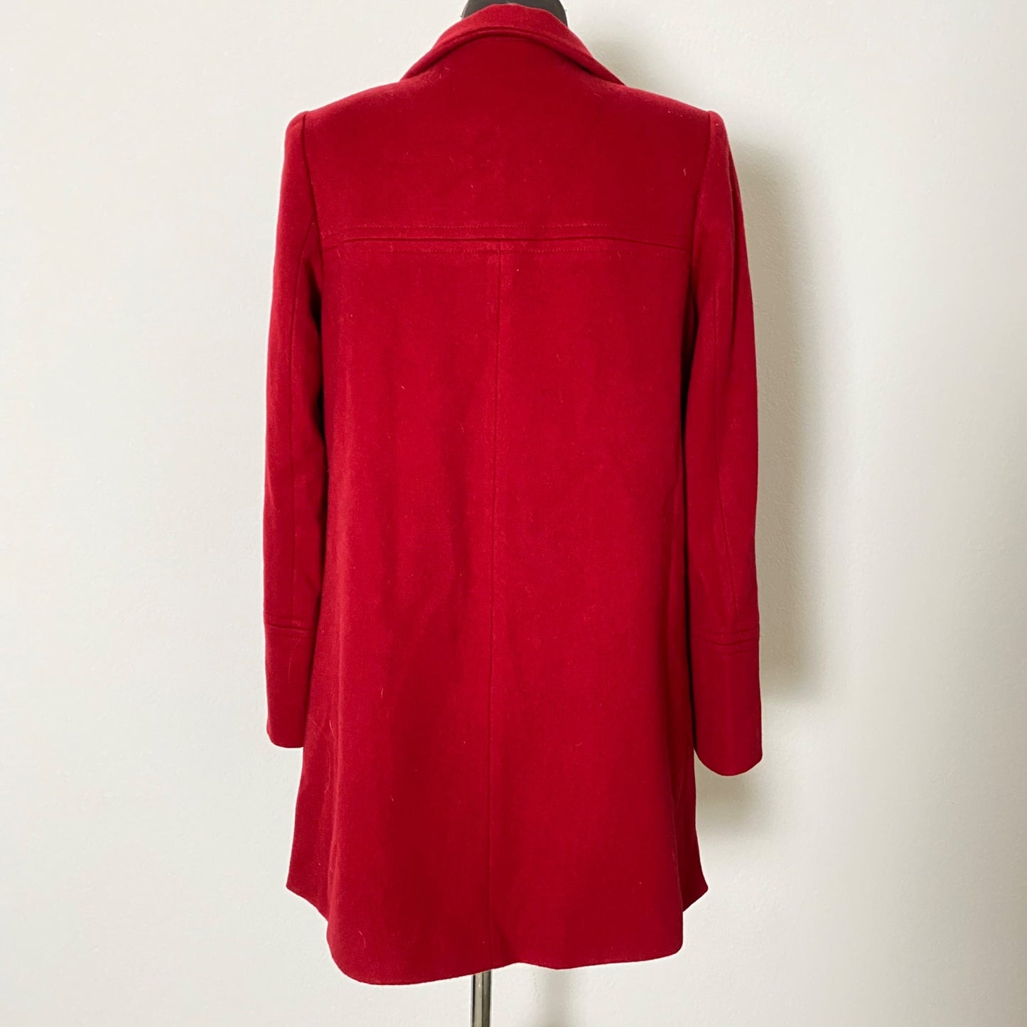Fleurette sz 4 Long sleeve 100% wool button pea trench coat