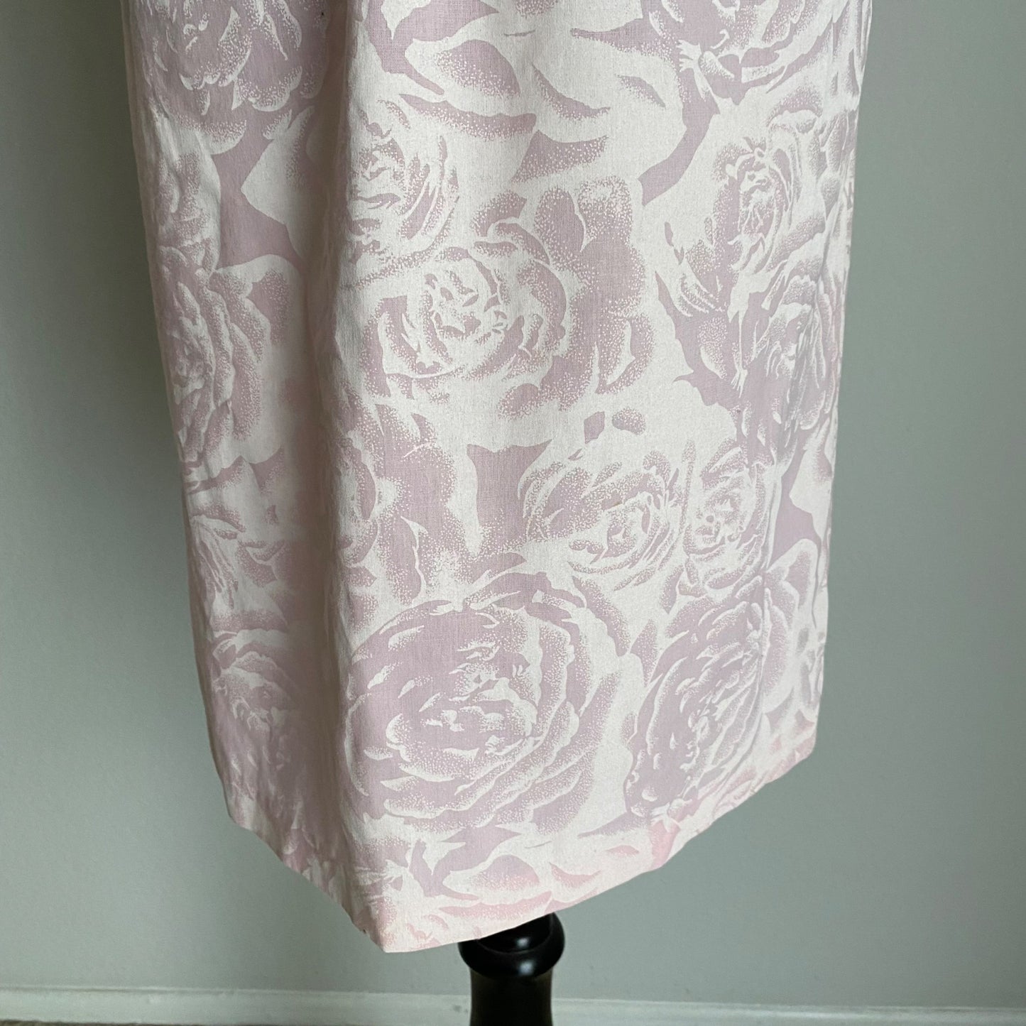 Vintage sz M floral pencil elastic waist paisley midi skirt