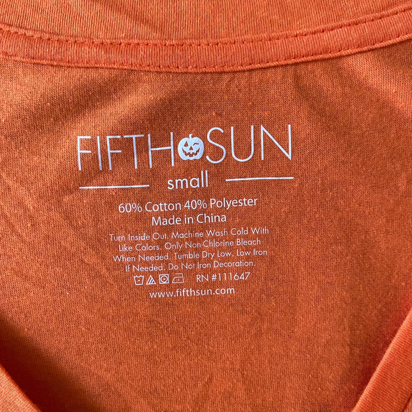 Fifth Sun sz S cotton Short sleeve "BOO" halloween ghost V neck T Shirt
