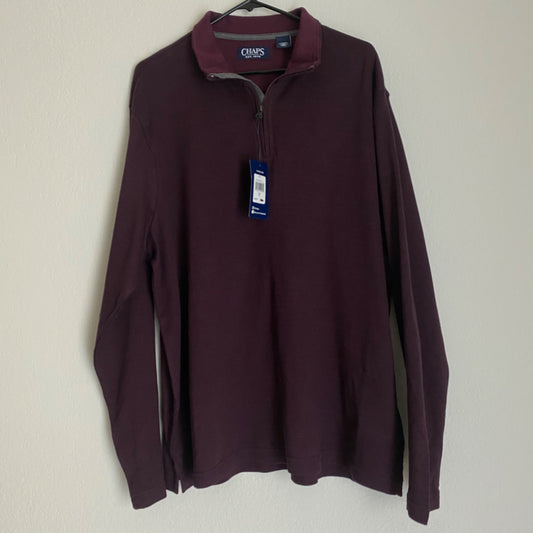 Chaps sz XL Cotton Long sleeve zip men collared sweater