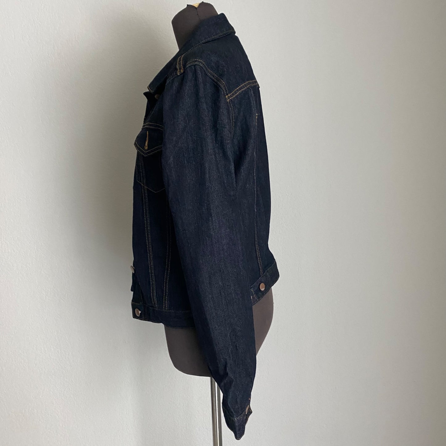 Gap 1969 sz S Long sleeve blue jean button dark collared jacket