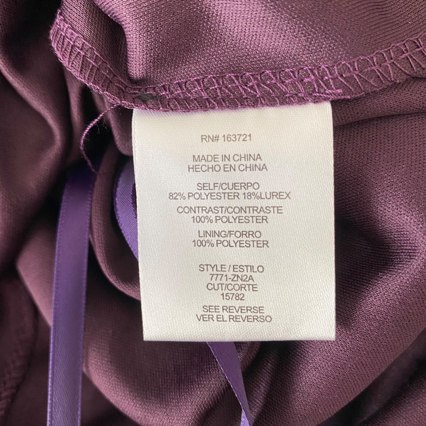 City Studio sz M Junior's Women's Purple Metallic 2-PC Long Sleeve and skirt
