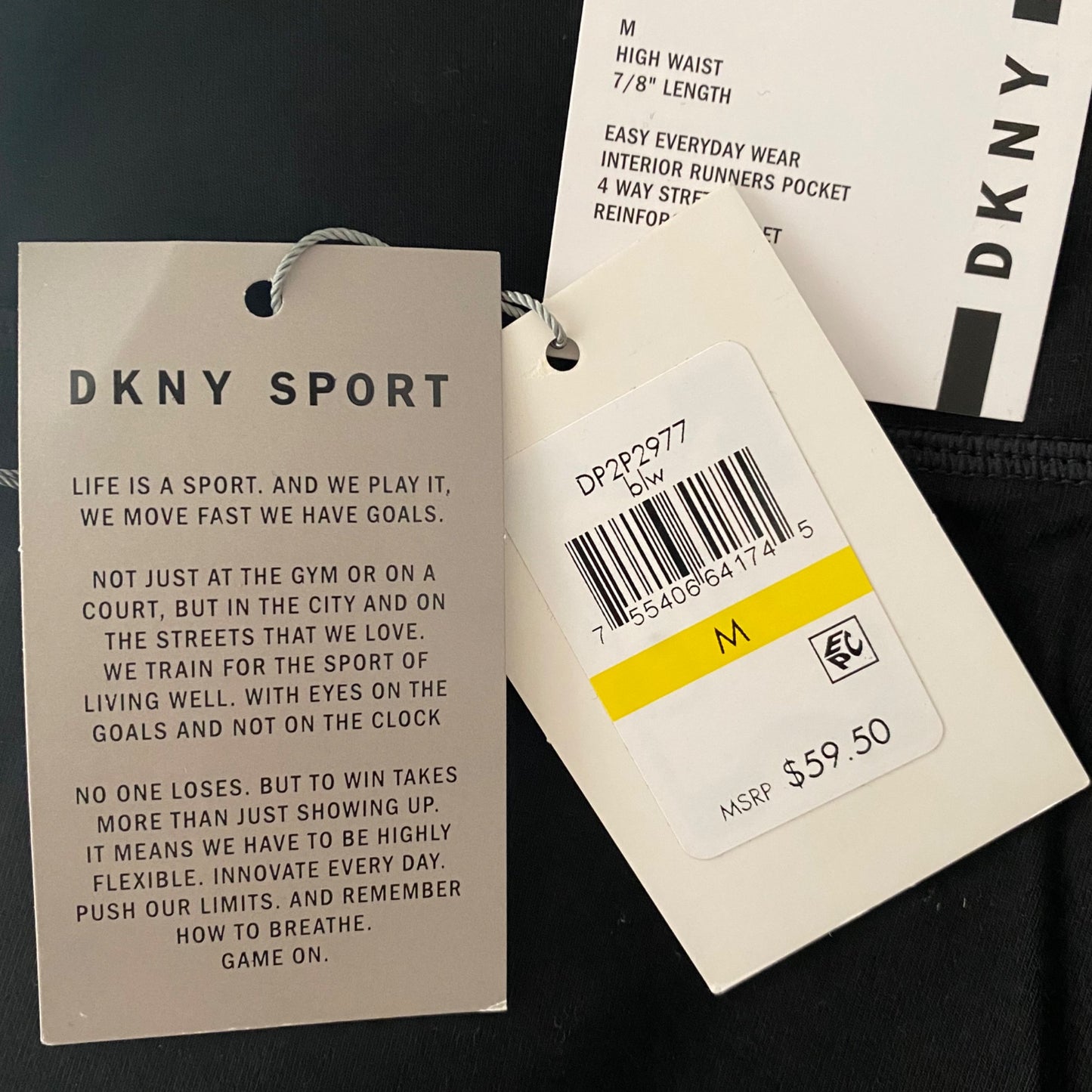 DKNY sz M sport Exploded Outline High Waist Legging NWT