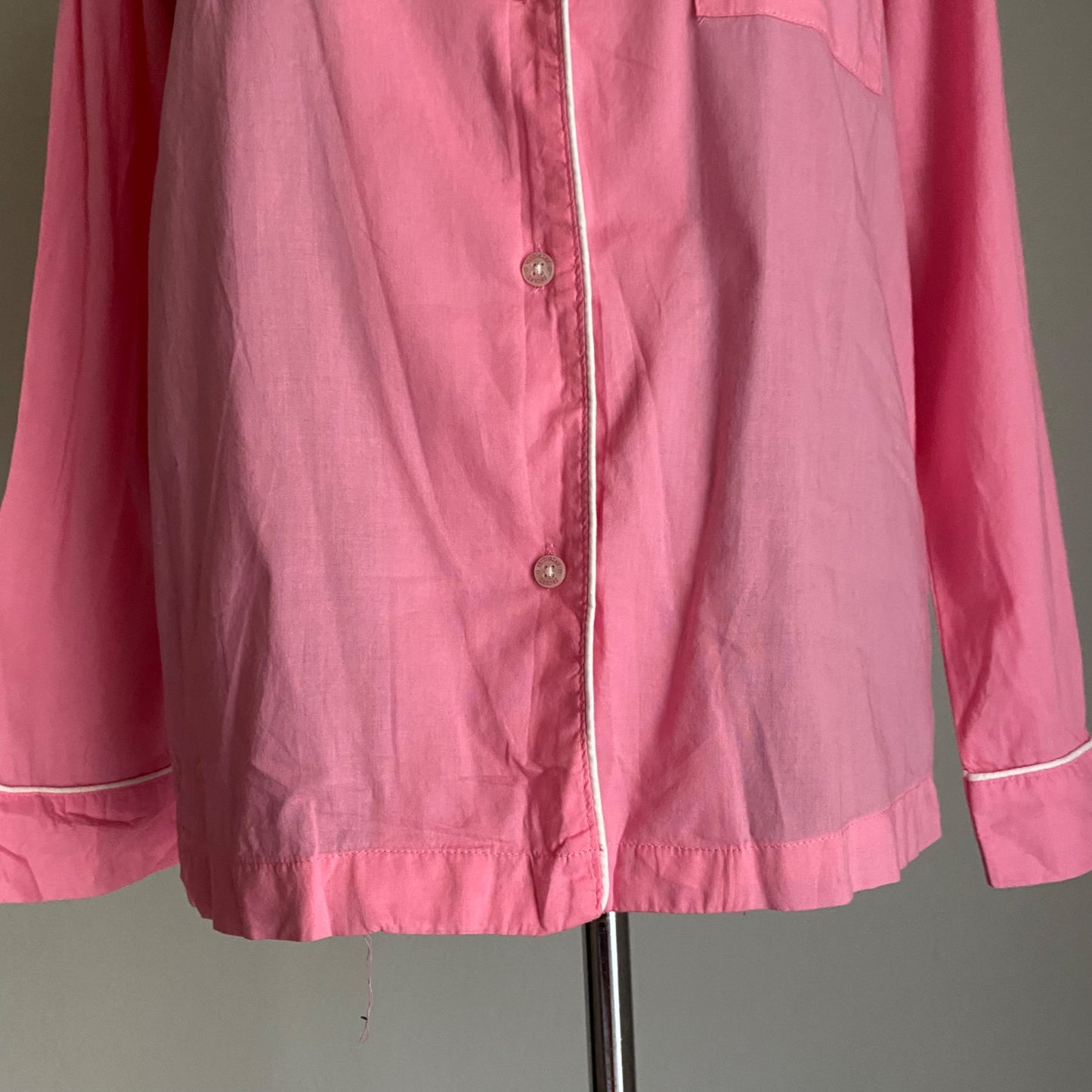 Victoria Secret sz S/P 100% cotton Long sleeve pocket sleep shirt pajama top