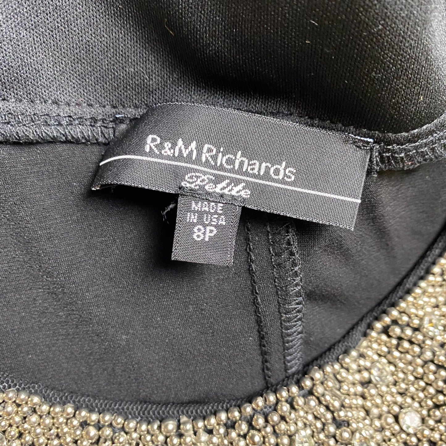 R&M Richards sz 8P beaded and rhinestone neck line shift dress NWT (dress only)