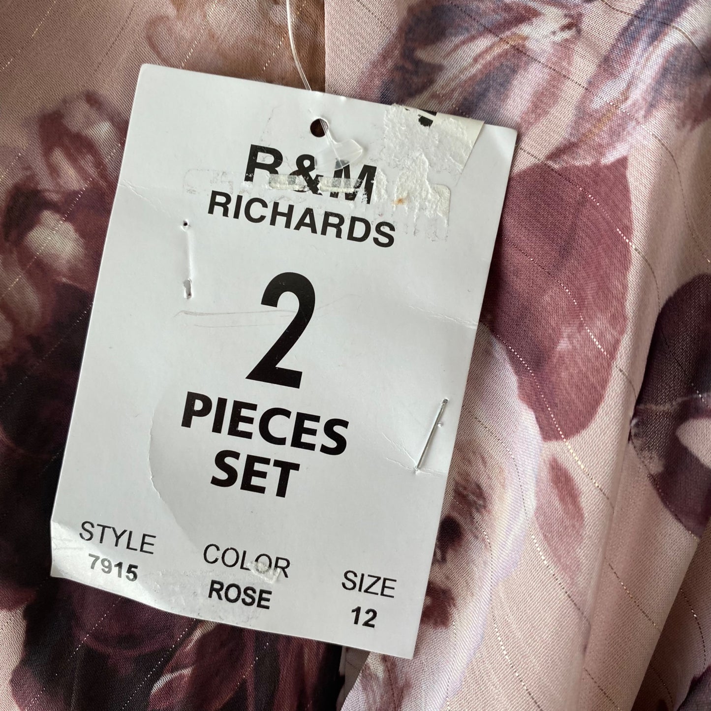 R&M Richards sz 12 floral midi dress Long Two Piece Jacket Dress NWT