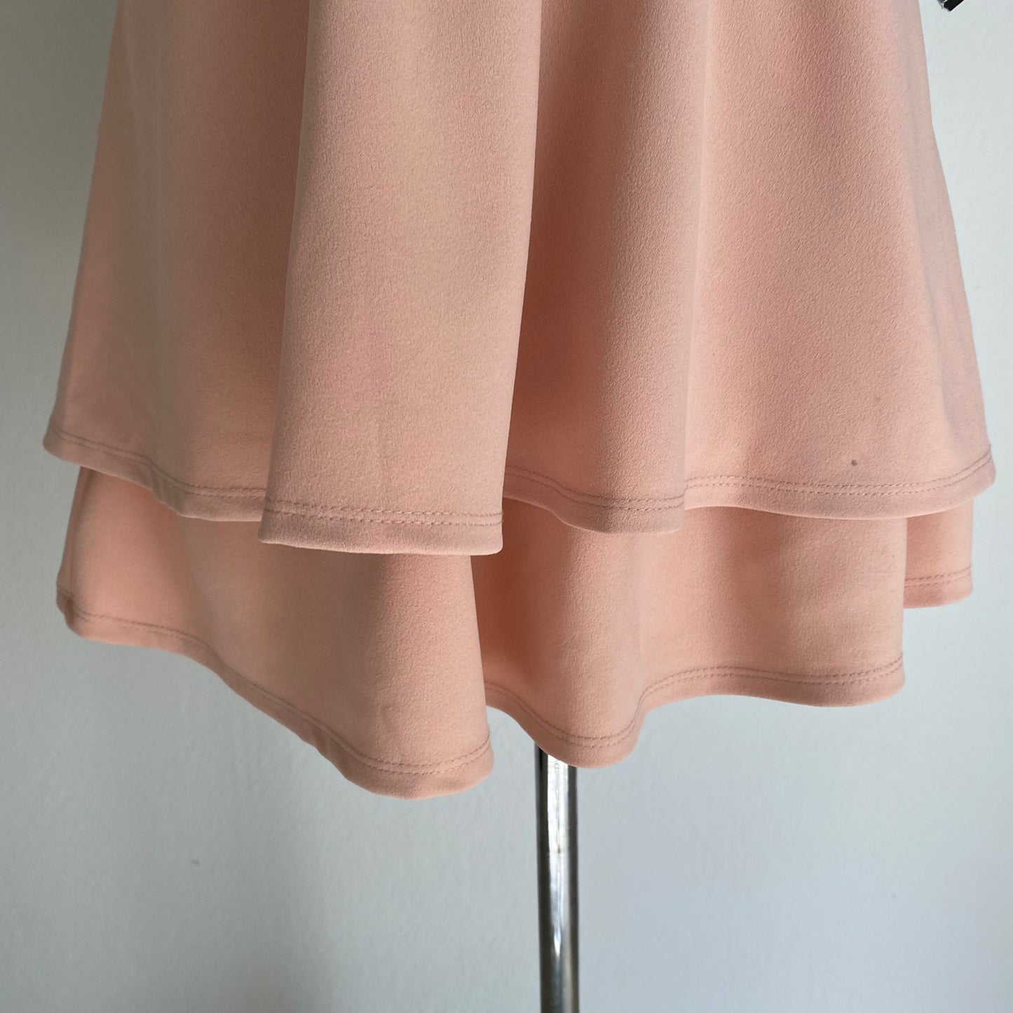 City Studio sz 7 Pink Lace-up Back Double Ruffle Hem Short mini Dress NWT