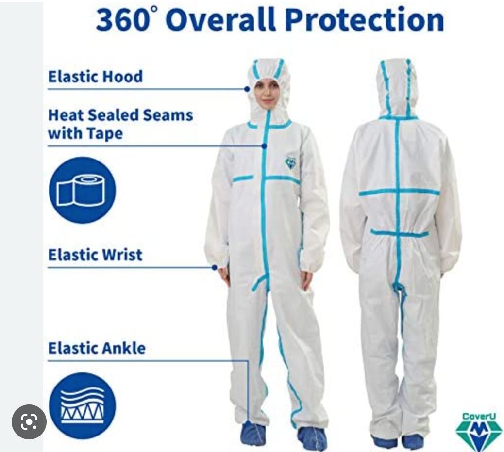 CoverU sz L Protective Clothing Category III Medtecs hazmat suit