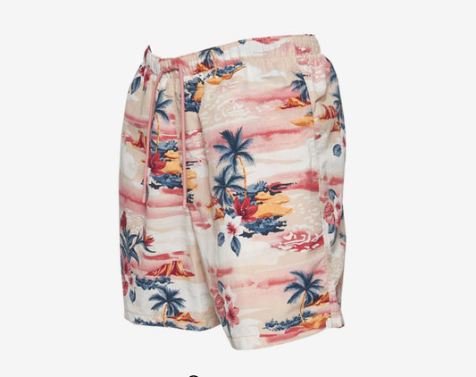 Foot Locker sz L LCKR Sunnyside Hawaiian floral drawstring shorts NWT
