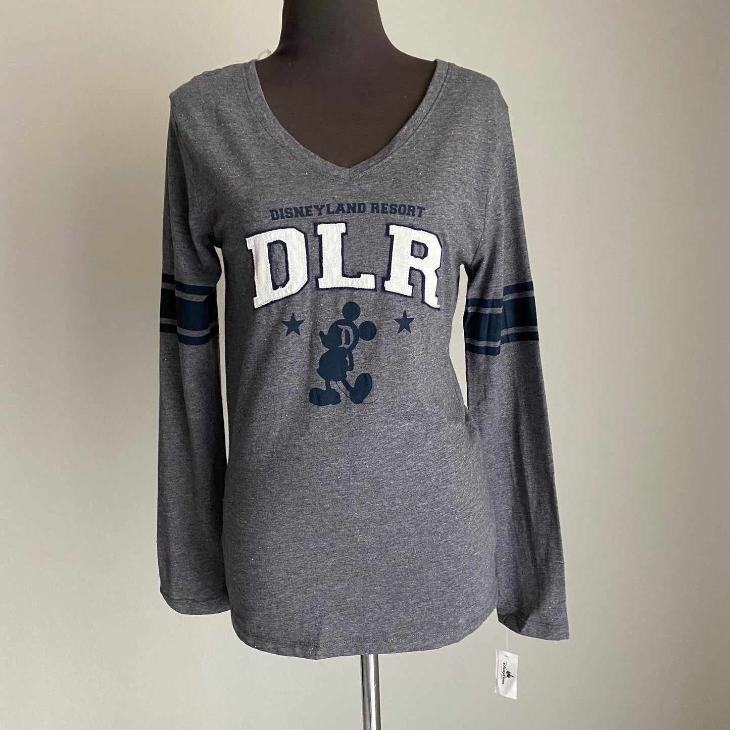 Disney Parks sz S Long sleeve V neck mickey mouse DLR shirt