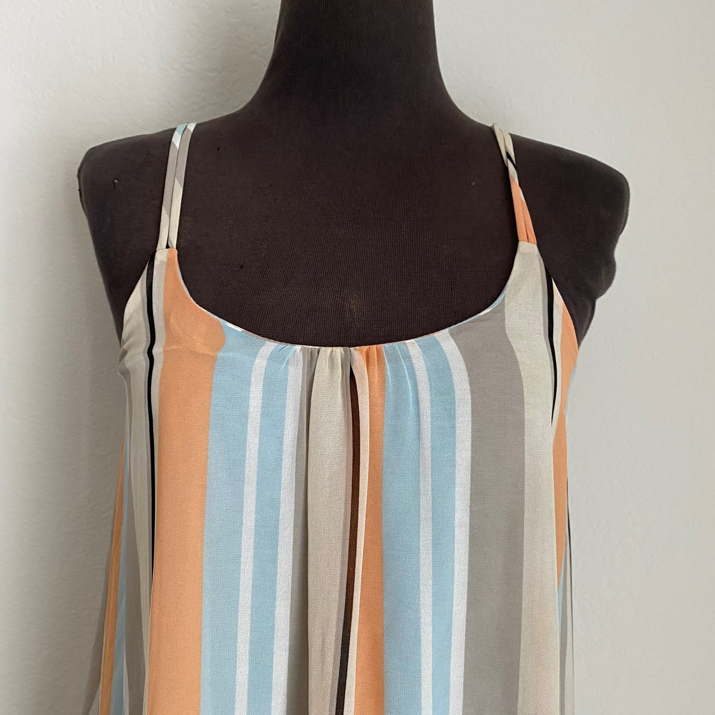Anthropologie Dolan sz XS Boho Spaghetti straps Stripe flared shift dress
