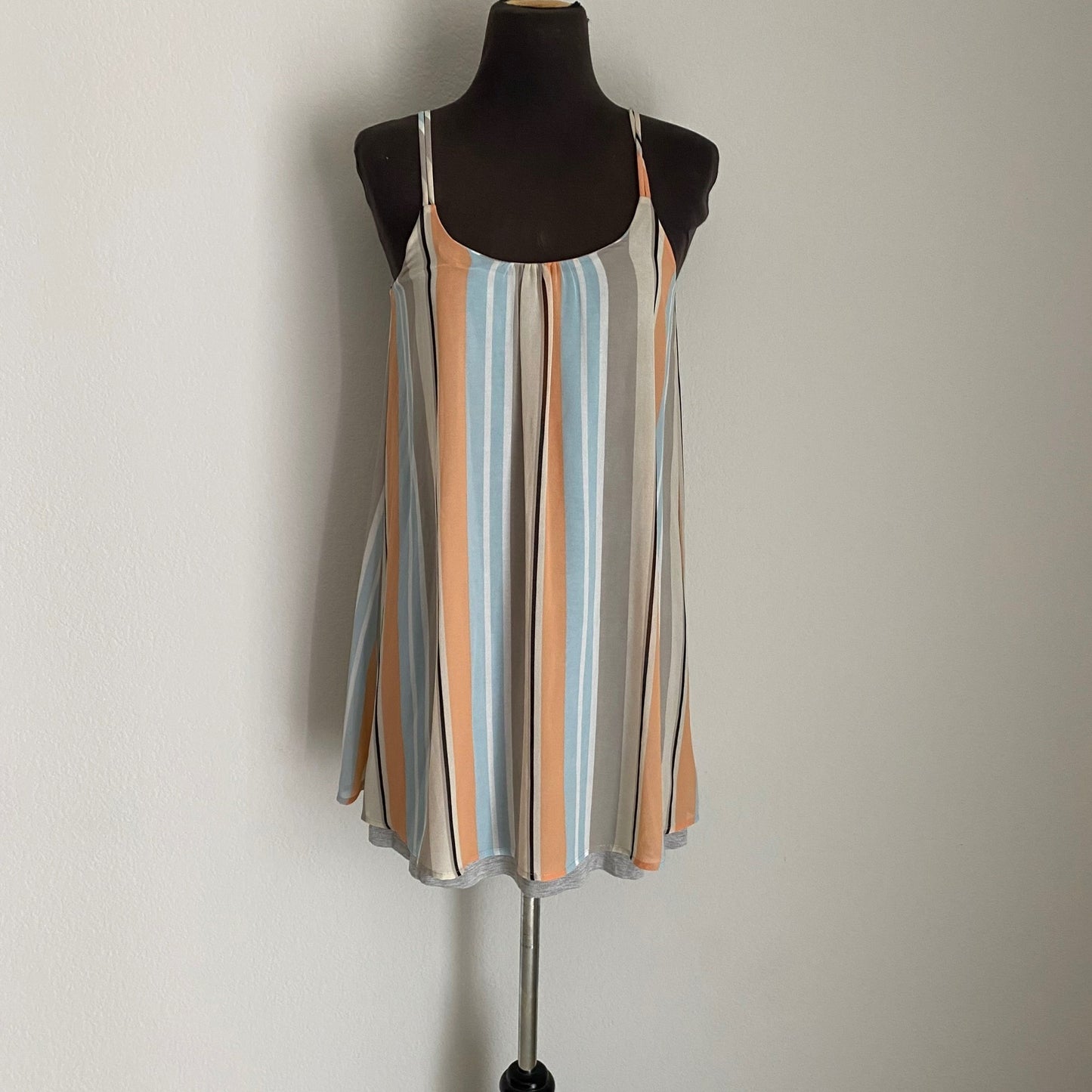 Anthropologie Dolan sz XS Boho Spaghetti straps Stripe flared shift dress