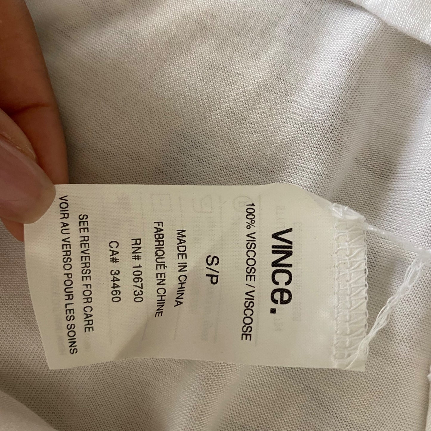 Neiman Marcus Vince sz S  3/4 length sleeve Scoop neck blouse shirt