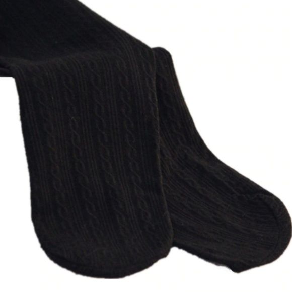 Faux Thigh-high twisted knit tights stockings