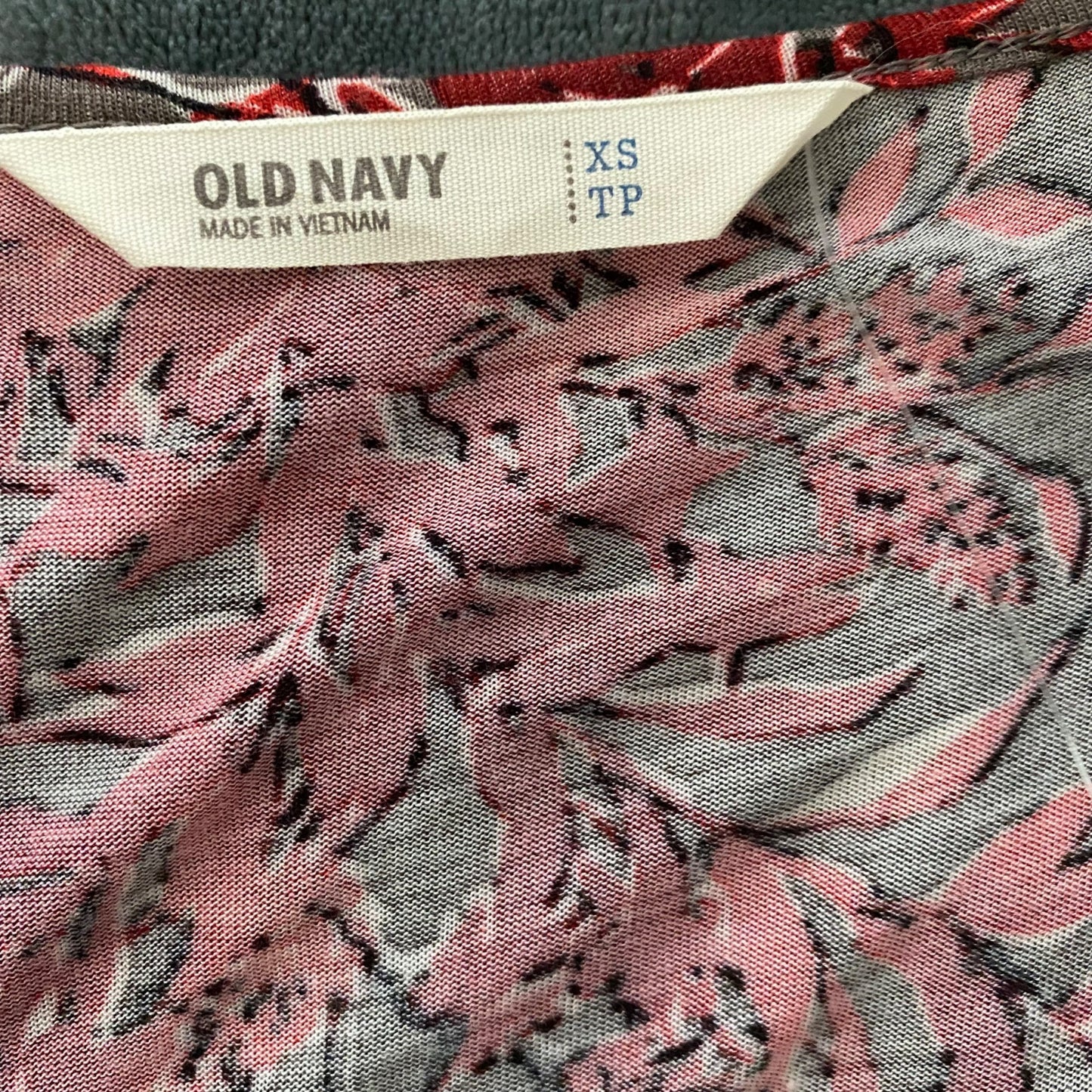 Old Navy sz XS scoop neck cape draw string floral blouson blouse top
