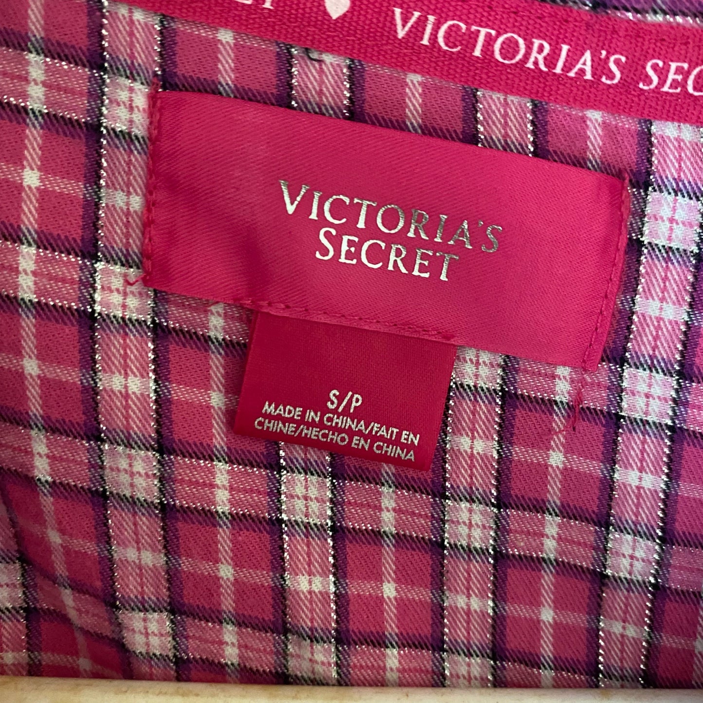 Victoria's Secret sz S/P Long sleeve button down pocket sleep shirt